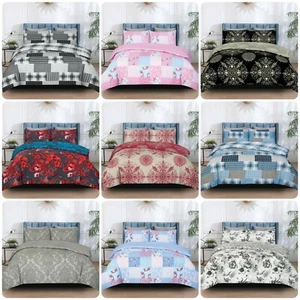 4PCs Complete Bedding Set Rich-Cotton Quilt/Cover with Fitted Shet & Pillowcase* - Picture 1 of 33