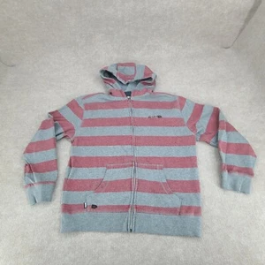 Rusty Sweatshirt Youth Extra Large Gray Red Striped Zip Hoodie Sweater Boys 1136 - Picture 1 of 12