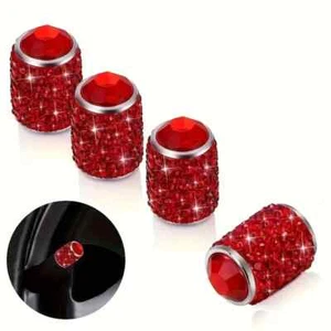 4pcs/set Rhinestone Crystal Tire Valve Caps, Universal Fit, Durable Aluminum All - Picture 1 of 1