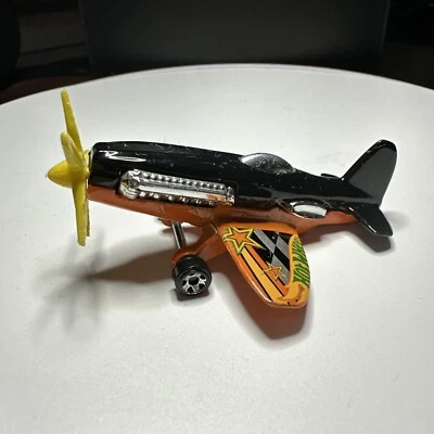 Hot Wheels 2013 HW Off-Road Mad Propz Black/Orange Die Cast Toy Airplane Rare - Image 1 of 4