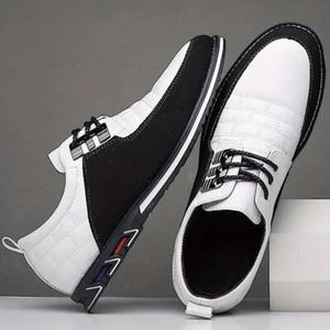 Herren Oxford Schuhe elegant stylisch leicht schwarz weiss Gr.43 - Bild 1 von 3