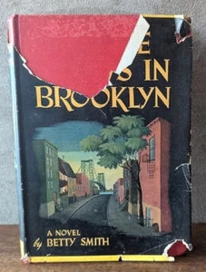 A Tree Grows In Brooklyn 1943 Book Club Edition Betty Smith, Red H/C, Torn DJ - Picture 1 of 15