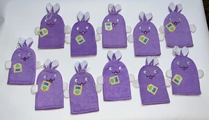 Kids Washcloth bunnies Bath Mitts purple by Rich Frog Lot  of 11  Pcs. New - Picture 1 of 8