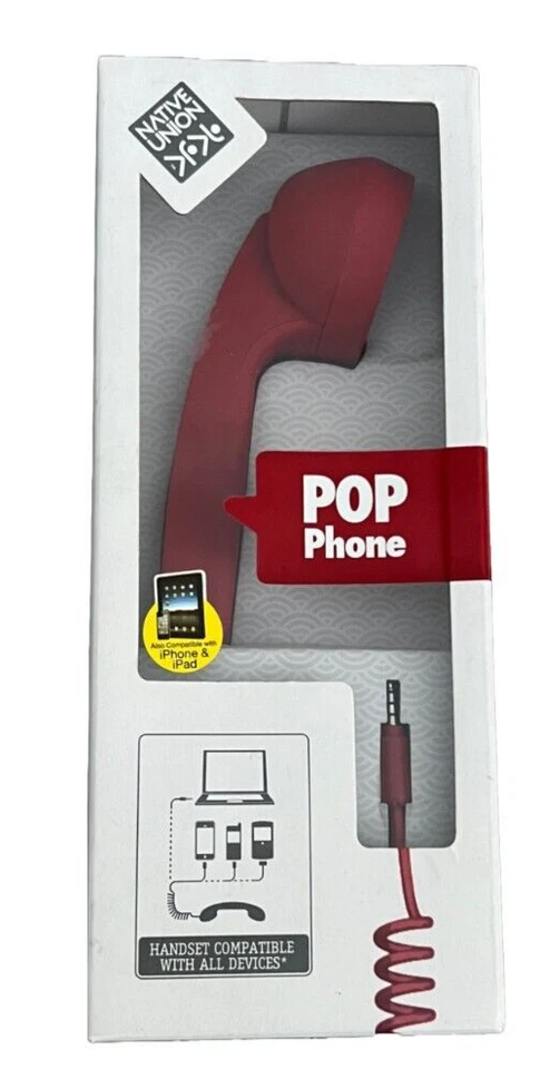 Pop Phone Retro Red Phone Headset For Any Device NEW IN BOX NIB - Image 1 of 4