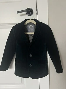 Appaman Boys 5T Velvet Dark Green Teal Suit Jacket Blazer Coat Lined - Picture 1 of 10