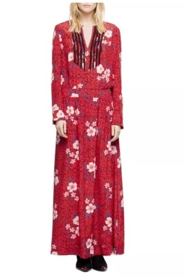 Zadig & Voltaire Remus Pensee Floral Silk Maxi Dress Size XS Red #2F504 - Image 1 of 4
