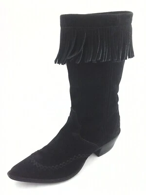 Crush by DURANGO 牛仔西部靴黑色麂皮绒条纹女式美国 7/38.5 美元 169 — 第 1/4 张图片