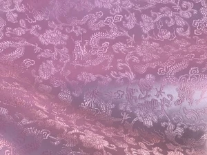 Pink Dragon Brocade Fabric 45” Width Sold By The Yard - Picture 1 of 1