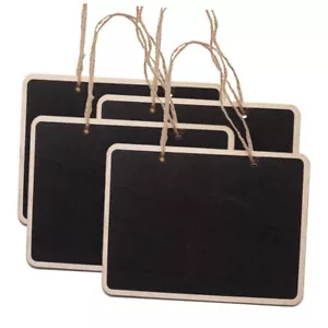 GOOHOCHY 4 Pcs Black Chalkboard Tags Memo Message Sign Small Hanging Chalkboa... - Picture 1 of 9