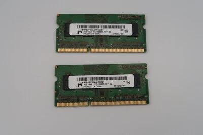 4GB Micron 2GBx2 PC3-12800S DDR3 1600MHz Laptop Memory MT8JTF25664HZ-1G6M1 - Image 1 of 2