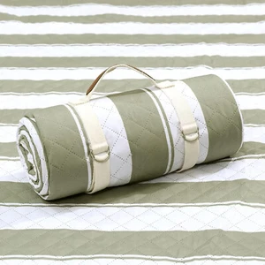 80”x80” Green Foldable Waterproof Outdoor Picnic Blanket - with Carry Strap - Picture 1 of 18