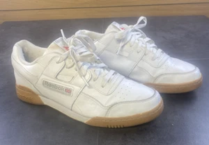 Reebok Herren Workout Plus Weiß Leder Sneaker CN2126-Größe 12 - Bild 1 von 10
