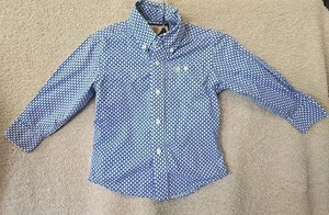 Wrangler Classic Kids Boys Shirt XXS Long Sleeve Collared Button-Up Cowboy Blue - Picture 1 of 11