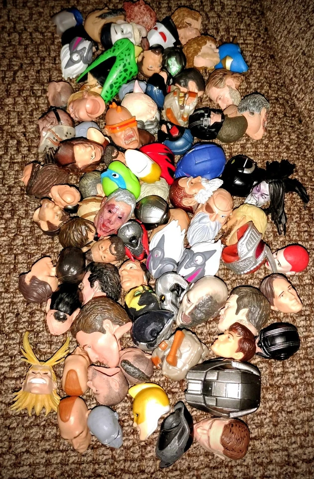 Random Lot Of 5 Heads [CUSTOM FODDER FOR 6-7" FIGURES] NECA, Mattel, McFarlane  - Image 1 of 1