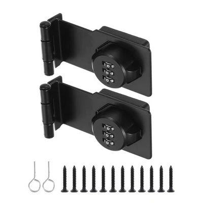 3,5" Schrank-Passwortschloss, 2 Stück 3-stelliges 90-Grad-Scheunentürschloss - Bild 1 von 4