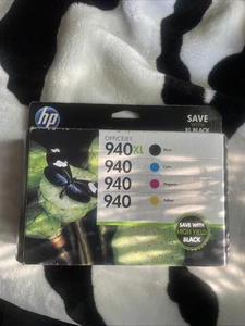 Original HP 940XL Combo 4er Pack Schwarz Cyan Magenta Gelb Tintenpatronen Neu - Bild 1 von 3