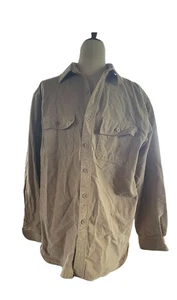 Camisa vintage LL Bean para hombre gamuza marrón abotonada XL exterior pesada - Imagen 1 de 7