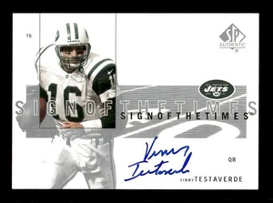 2001 SP Authentic #VT Vinny Testaverde Sign of the Times - Picture 1 of 2