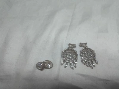 Pendientes de araña y corazón de plata de ley Judith Ripka Diamonique circonita cúbica  Foto 1 de 4