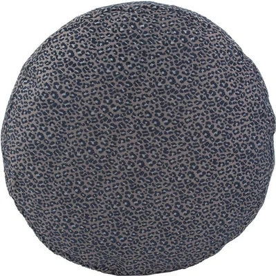 Elegant Indigo Blue Round Pouf-Lynx Collection - Image 1 of 3
