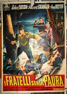 manifesto 4F film I FRATELLI SENZA PAURA Robert Taylor Stewart Granger 1954 NANO - Picture 1 of 1