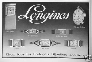 PUBLICITÉ LONGINES MONTRES CHEZ TOUS LES HORLOGERS BIJOUTIERS JOAILLIERS - Picture 1 of 1