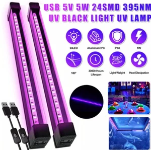 2x USB 24Leds LED UV Ultraviolet Strip Tube Light Bar Club Party Lamp Blacklight - Picture 1 of 14