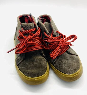 Cherokee Toddler Boys Gray Buffalo Plaid EZ Zip High Top Lace Up Sneakers Size 8 - Image 1 of 4