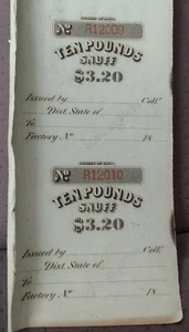 Tax Revenue Ten Pounds Snuff Recipes Full Sheet 1879 Act Of Congress With... - Picture 1 of 2