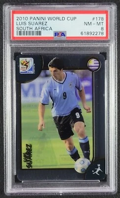 2010 帕尼尼世界杯南非 #178 Luis Suarez 高级醋酸纤维 PSA 8 近乎完好 — 第 1/2 张图片