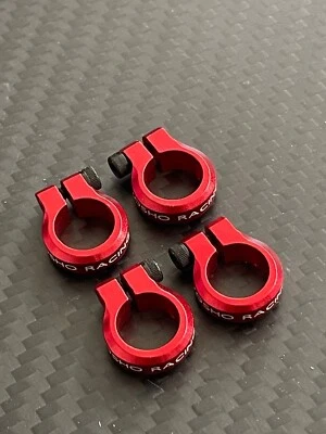 Kyosho Optima scorpion tomahawk stinger mk2 10mm red alloy shock clamp set - Image 1 of 4