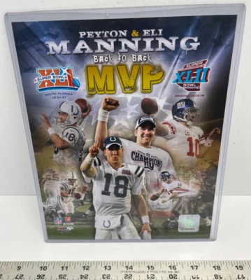 Peyton & Eli Manning archivo de fotos tarjeta de gran tamaño 2008 - MVP espalda con espalda Foto 1 de 4
