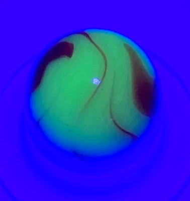 Vintage Alley Agate Orange Flame Fluorescent Marble .65" Glows Under Black Light - Image 1 of 4