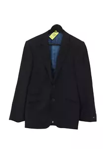 Linea Men's Blazer Chest: 36 in Black Wool with Polyester, Viscose Overcoat - Picture 1 of 6