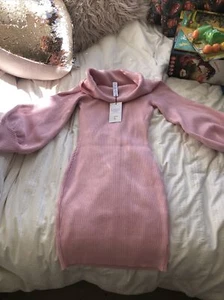 Dress Rib Style Pink Stretchy Gorgeous M/L - Picture 1 of 5