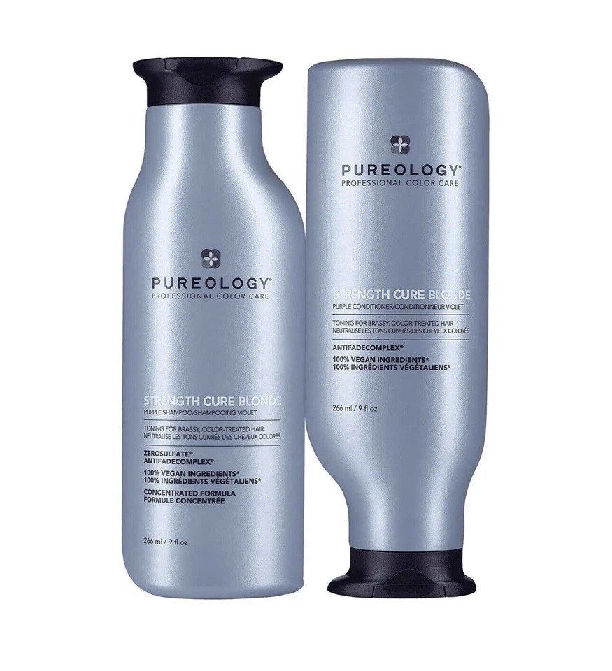 Pureology Strength Cure Blonde Toning Shampoo and Conditioner 266ml/9fl.oz. New - Image 1 of 1