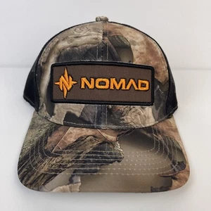 Nomad Camo Trucker Hat Cap Snapback Hunting Adjustable Mesh Back Logo Orange - Picture 1 of 6