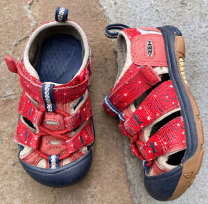 Keen Toddler Little Kids Newport H2 Sandals Size 9 Red Water  Sport Shoes *Read*