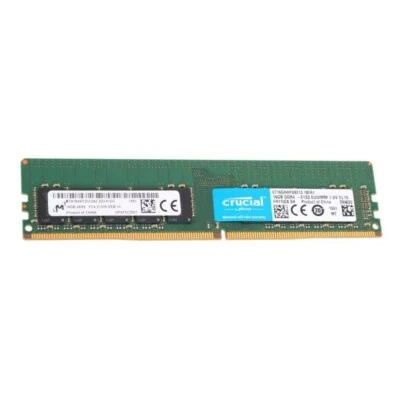 New Crucial 16GB DDR4 2133MHz PC4-17000 2RX8 CL15 ECC UDIMM Memory CT16G4WFD8213 - Image 1 of 4