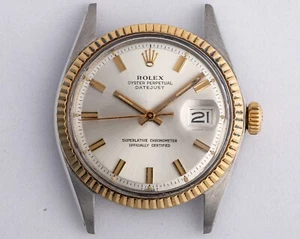 Vintage 1970 Rolex Datejust 18k&SS w/Silver "Wide Boy" Ref. 1601 - Picture 1 of 10
