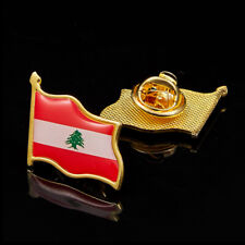 Lebanon Waving National Flag Lapel Pins Patriotism Gold Plated Pins Epoxy Badge 