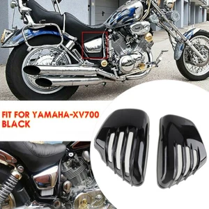 2pcs cubierta de la batería del lado negro para Yamaha XV700 750 1000 1100 Virago 1984 + Up - Imagen 1 de 7