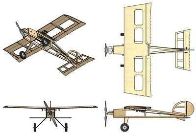 Full Scale Printed Model RC Airplane Plans Templates 15 to 30 inch Wing Spans - Image 1 of 4