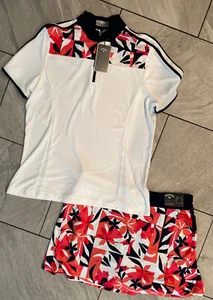 Callaway Golf Tennis Top & Skort Truesculpt Opti Dri Floral Pattern Women Size L - Picture 1 of 10