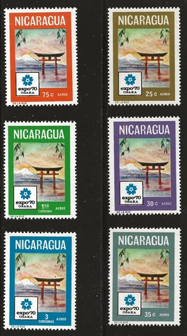 Nicaragua Scott #C717-22, Singles 1970 Complete Set FVF MNH Cover