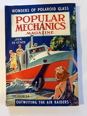 POPULAR MECHANICS MAGAZINE JANUARY 1940- OUTWITTING THE AIR RAIDERS- VINTAGE - Image 1 of 4