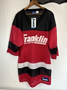 Vintage Franklin Sports Hockey Jersey Mens Large Red Black White Rare New w/Tag - Picture 1 of 10