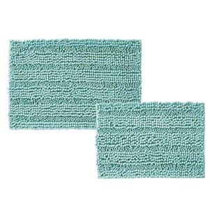 Mainstays Textured Chenille High-Low Noodle Bath Rug Set, Blue - Picture 1 of 4