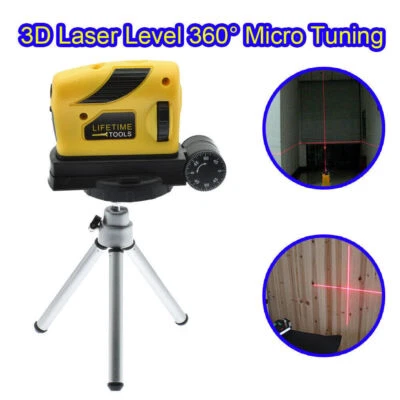 3D Laser Level Self Leveling Point/Line/Cross Horizontal Vertical 360 ° w Tripod - Image 1 of 4