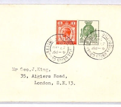 GB KGV 1929 *PUC* Cover *UPU CONGRESS* Special Event CDS Cover King London YK18 - Image 1 of 4